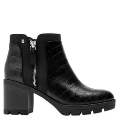 BRUNO ROSSI - Botin Mujer Cuero Negro