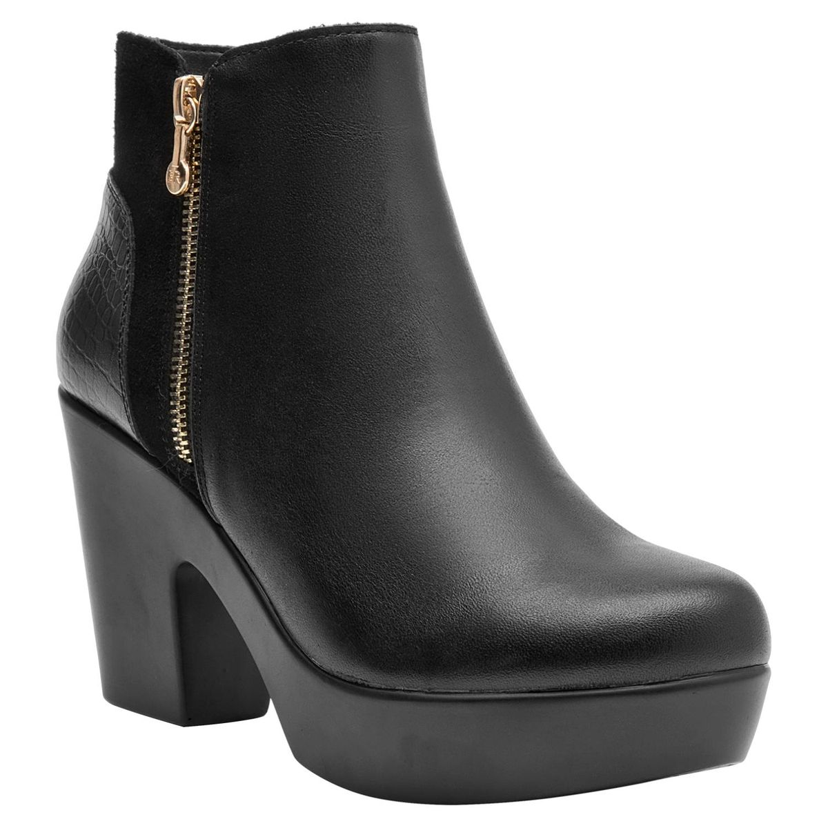BRUNO ROSSI - Botin Mujer Cuero Negro Bruno Rossi