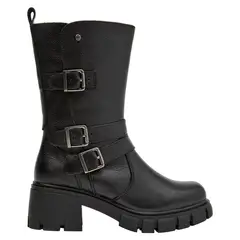BRUNO ROSSI - Bota Mujer Cuero Negro