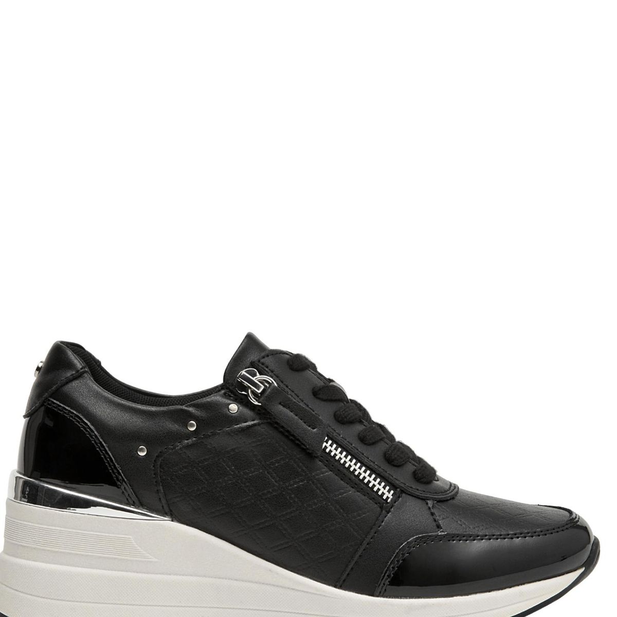BRUNO ROSSI - Zapatilla Urbana Mujer Cuero Negro Bruno Rossi