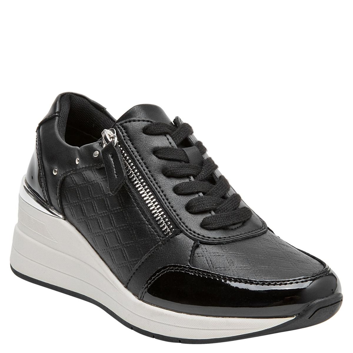 BRUNO ROSSI - Zapatilla Urbana Mujer Cuero Negro Bruno Rossi