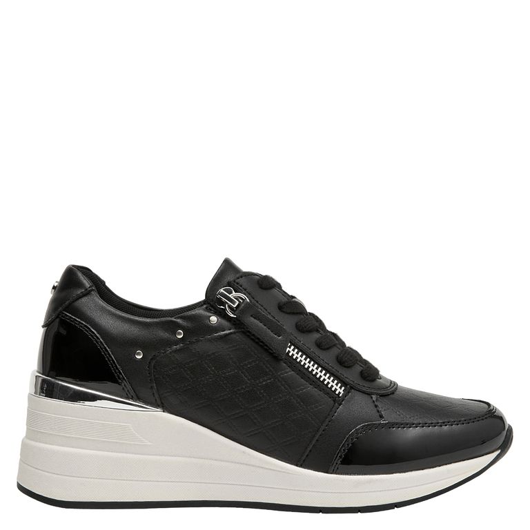 Zapatilla Urbana Mujer Cuero Negro