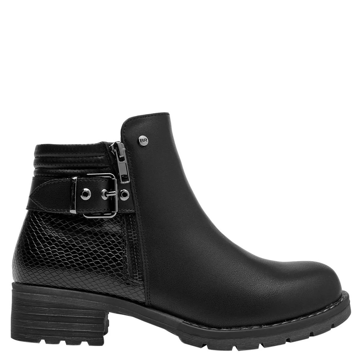 BRUNO ROSSI - Botin Mujer Cuero Negro Bruno Rossi