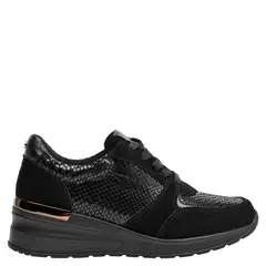 BRUNO ROSSI - Zapatilla Urbana Mujer Cuero Negro