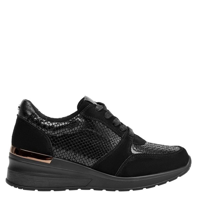 BRUNO ROSSI Zapatilla Urbana Mujer Cuero Negro