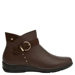 BRUNO ROSSI - Botin Mujer Cuero Café Oscuro