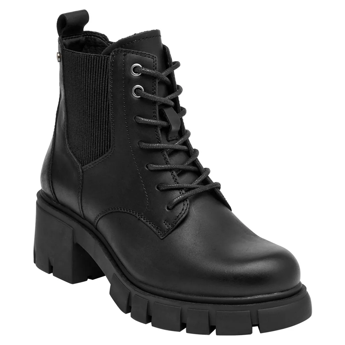 BRUNO ROSSI - Botin Mujer Cuero Negro Bruno Rossi