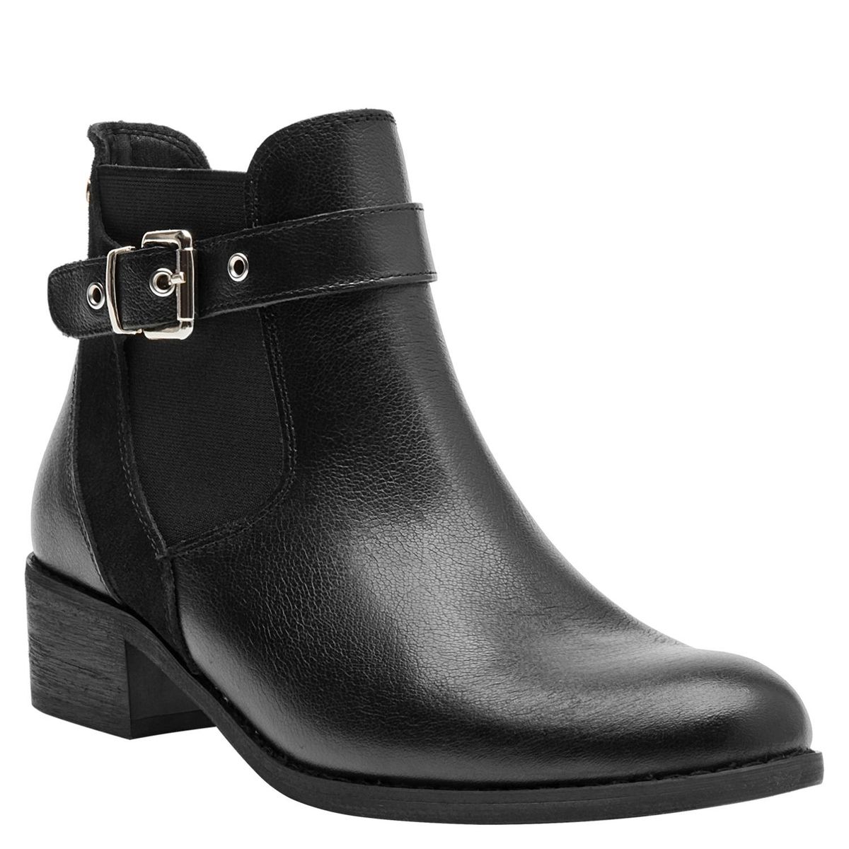 BRUNO ROSSI - Botin Mujer Cuero Negro Bruno Rossi