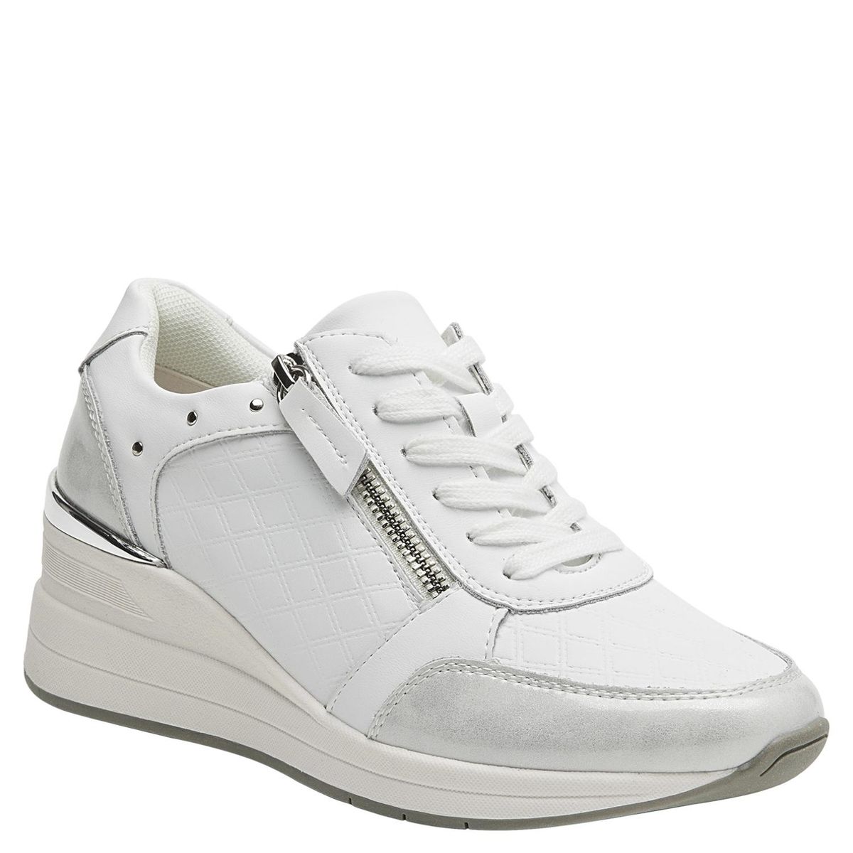 BRUNO ROSSI - Zapatilla Urbana Mujer Cuero Blanco Bruno Rossi