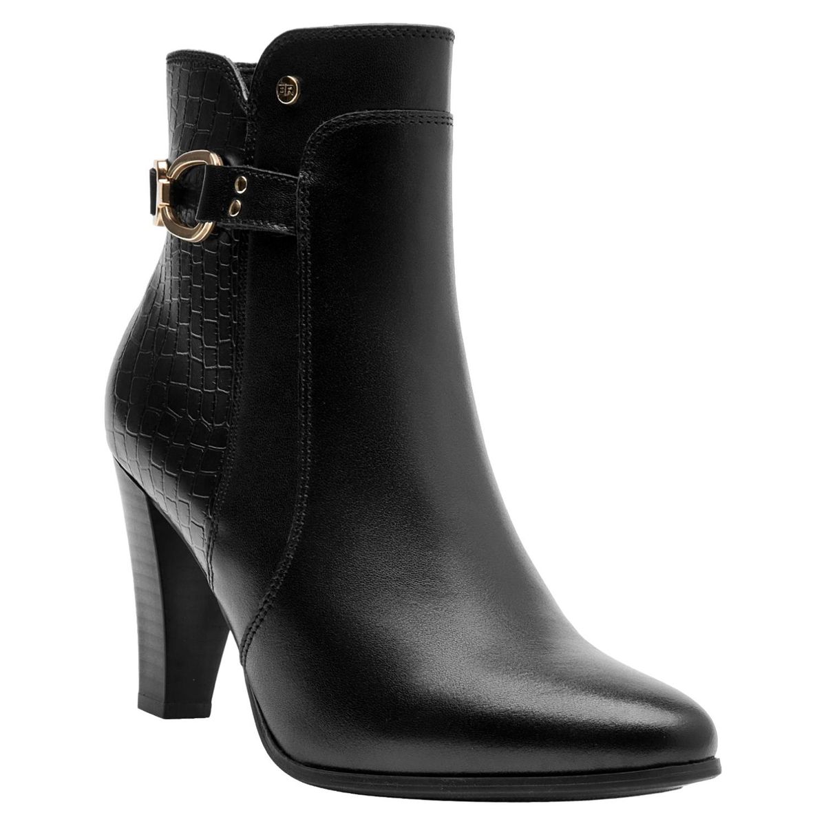 BRUNO ROSSI - Botin Mujer Cuero Negro Bruno Rossi