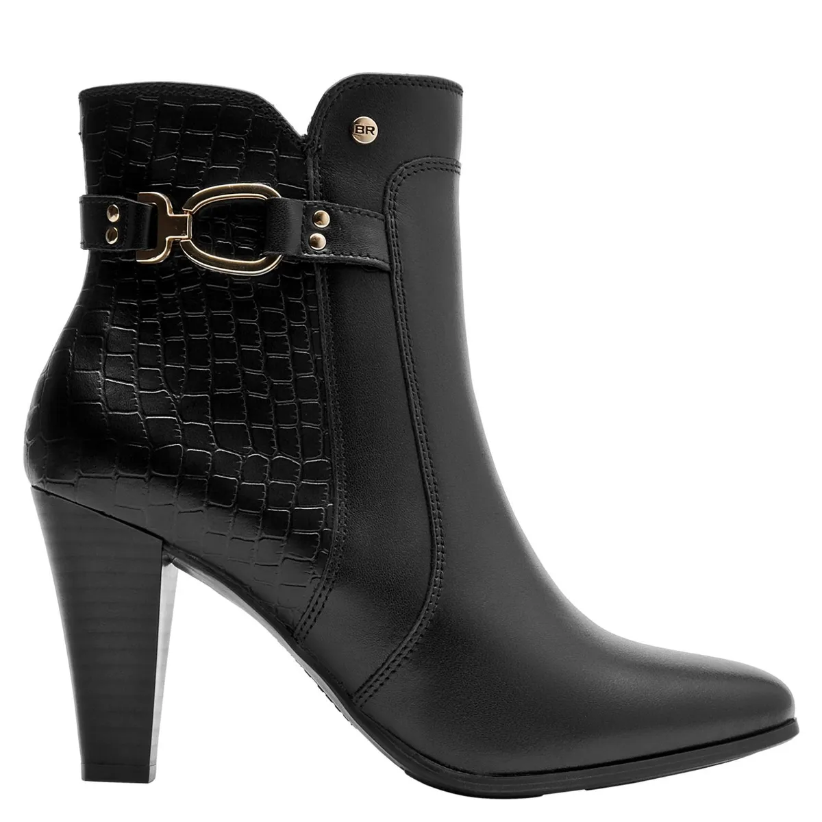 BRUNO ROSSI - Botin Mujer Cuero Negro Bruno Rossi