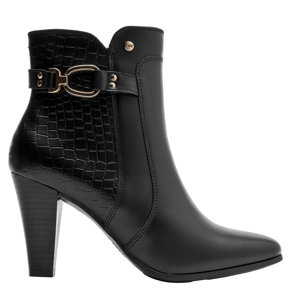 BRUNO ROSSI - Botin Mujer Cuero Negro Bruno Rossi