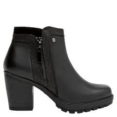 BRUNO ROSSI - Botin Mujer Cuero Negro