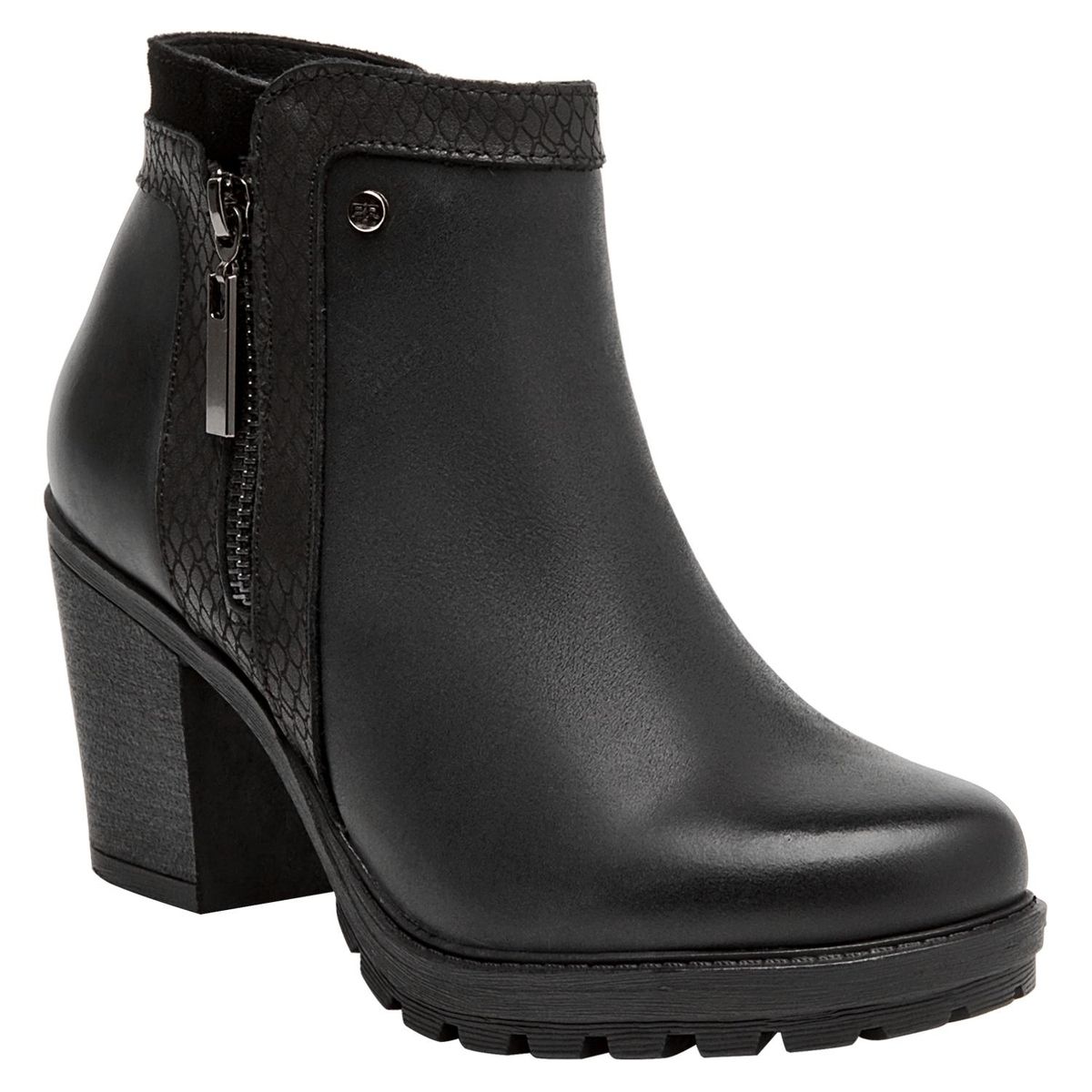 BRUNO ROSSI - Botin Mujer Cuero Negro Bruno Rossi