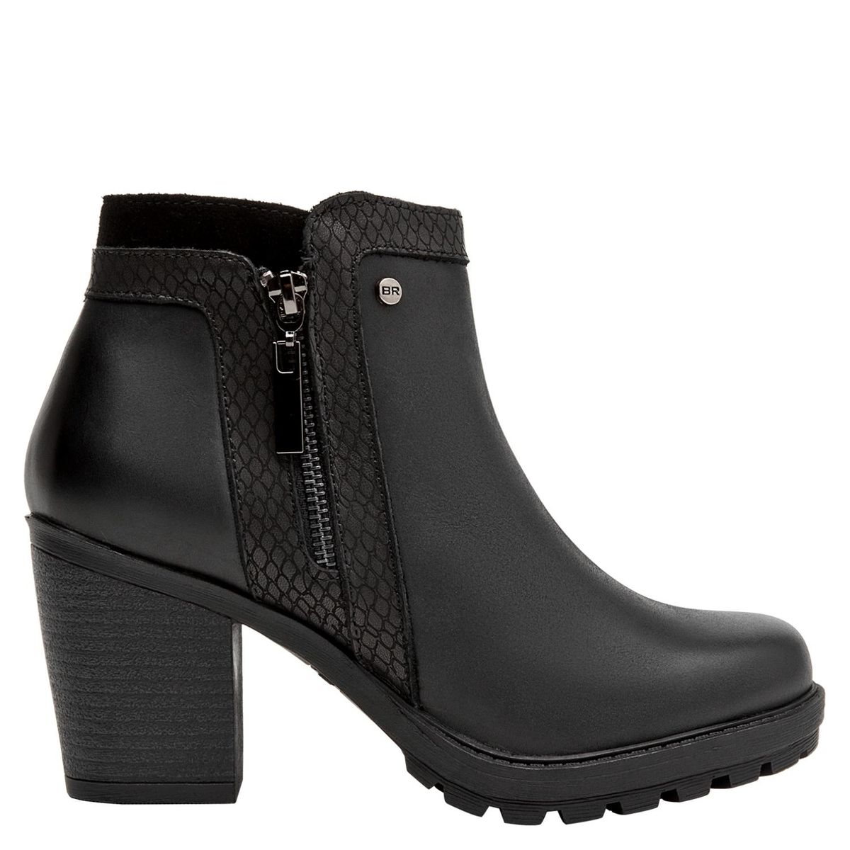 BRUNO ROSSI - Botin Mujer Cuero Negro Bruno Rossi