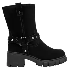 BRUNO ROSSI - Bota Mujer Gamuza Negro