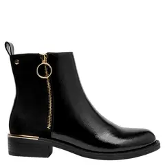 BRUNO ROSSI - Botin Mujer Cuero Negro