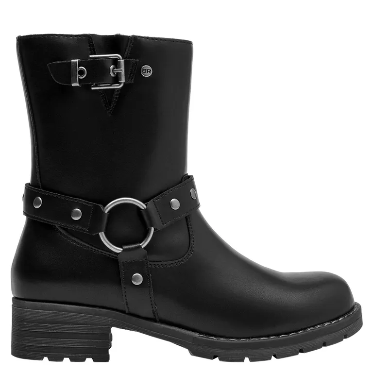 BRUNO ROSSI Botin Mujer Cuero Negro