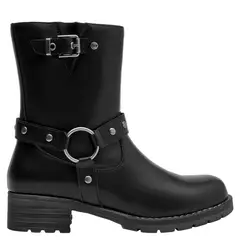 BRUNO ROSSI - Botin Mujer Cuero Negro