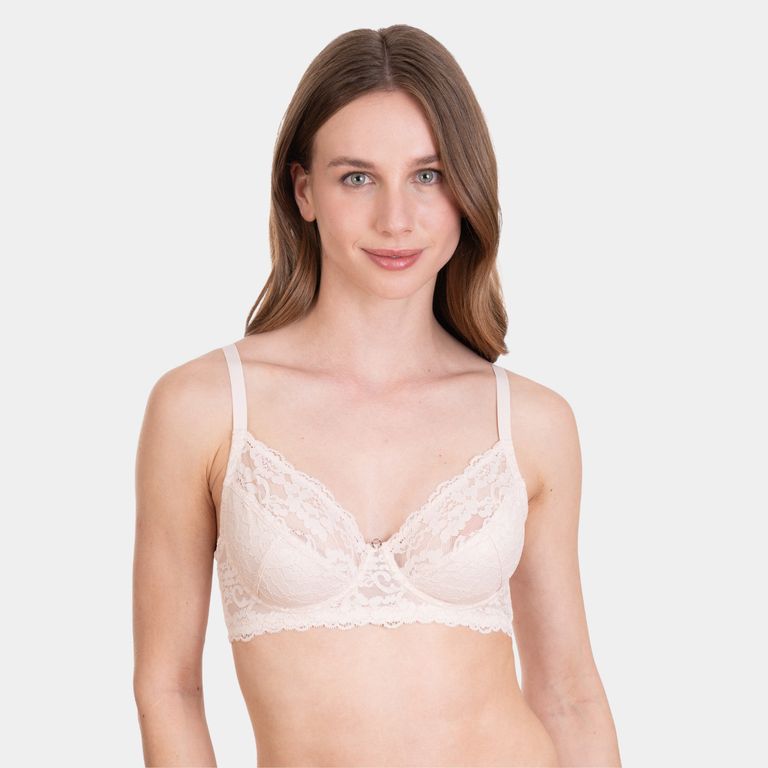 Bralette Encaje Broche Ancho con Arco y Copa Mujer