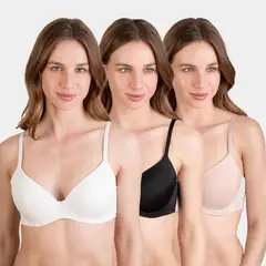 PALMERS - Pack 3 Sostén Microfibra con Arco Mujer