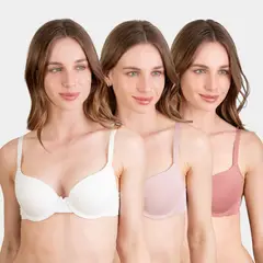 PALMERS - Pack 3 Sostén Microfibra con Arco Mujer