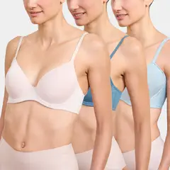 PALMERS - Pack 3 Sostén Microfibra con Arco Mujer