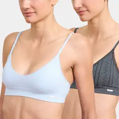 PALMERS - Pack 2 Peto Seamless Pointelle Padding Removible Mujer