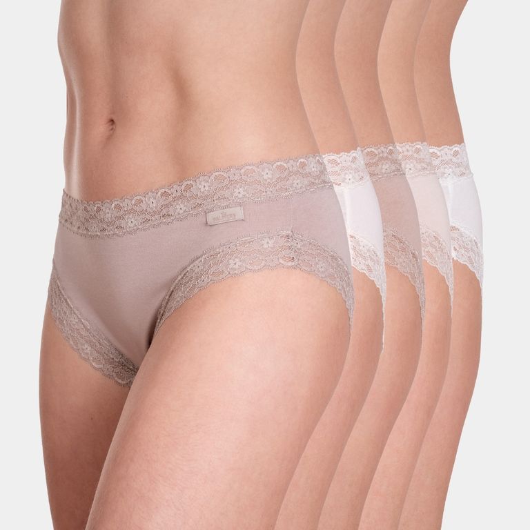 Pack 5 Bikini Algodón Encaje Mujer