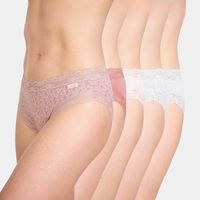 Pack 5 Bikini Algodón Encaje Mujer