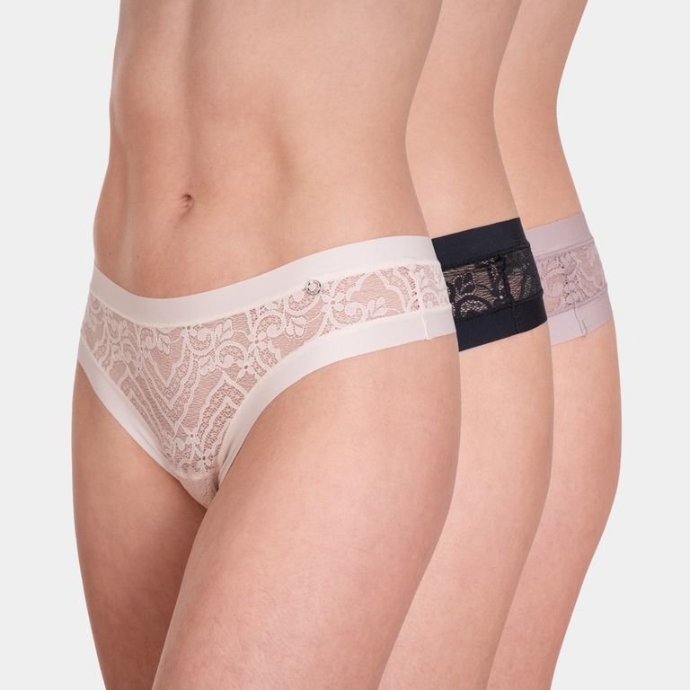Pack 3 Colaless Encaje Borde Elastico Suave Mujer
