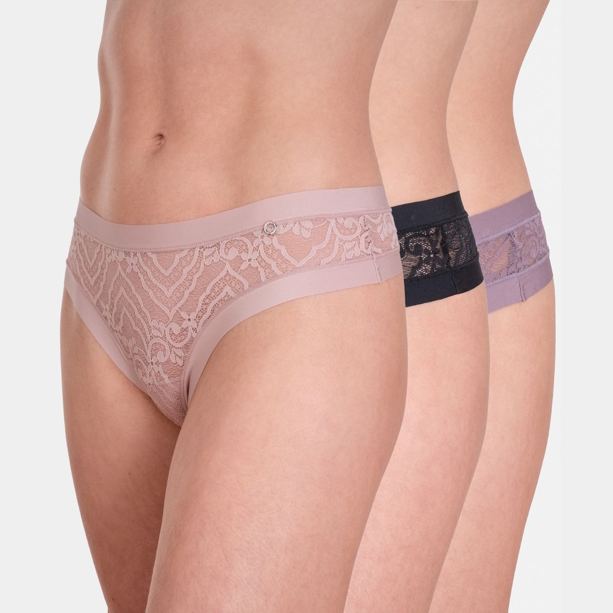 PALMERS - Pack 3 Colaless Encaje Borde Elastico Suave Mujer Palmers