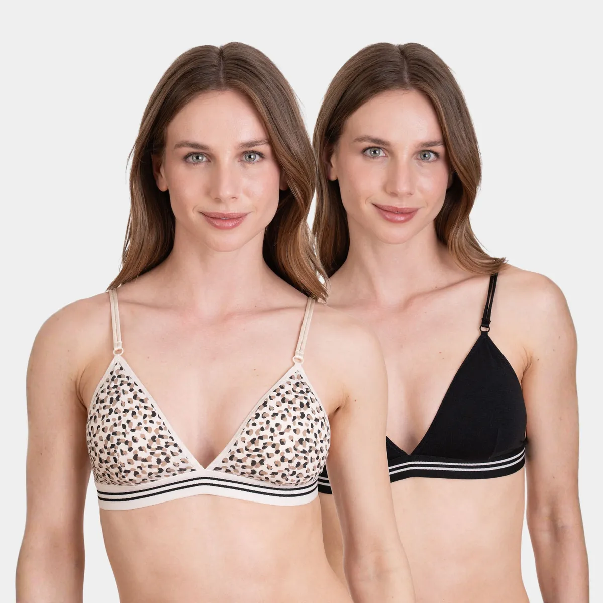 PALMERS - Pack 2 Sostén Triangulo Algodón con Padding Removible Mujer Palmers