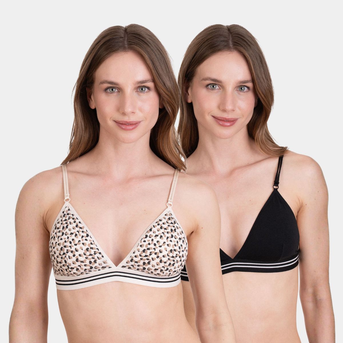 PALMERS - Pack 2 Sostén Triangulo Algodón con Padding Removible Mujer Palmers