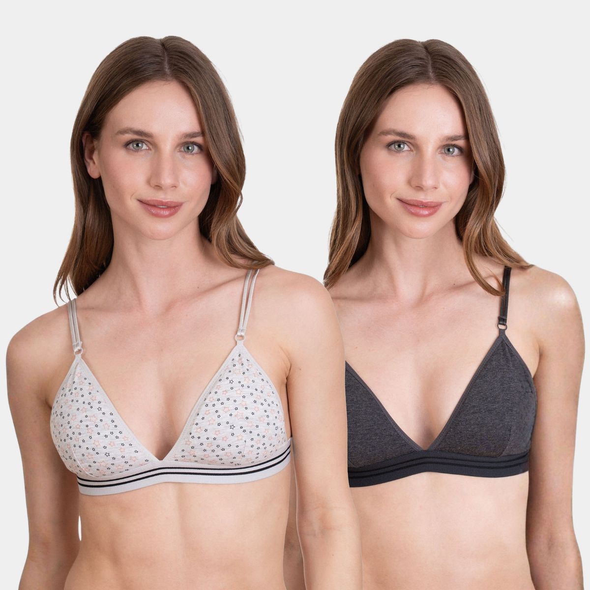 PALMERS - Pack 2 Sostén Triangulo Algodón con Padding Removible Mujer Palmers