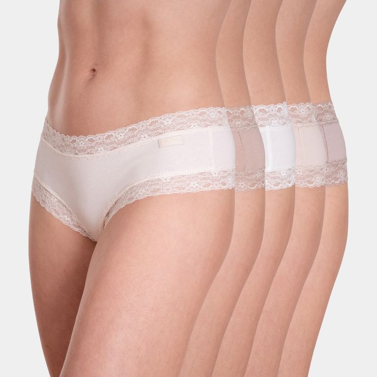 Pack 5 Culotte Algodón Encaje Mujer