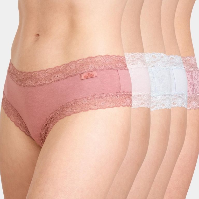 Pack 5 Culotte Algodón Encaje Mujer