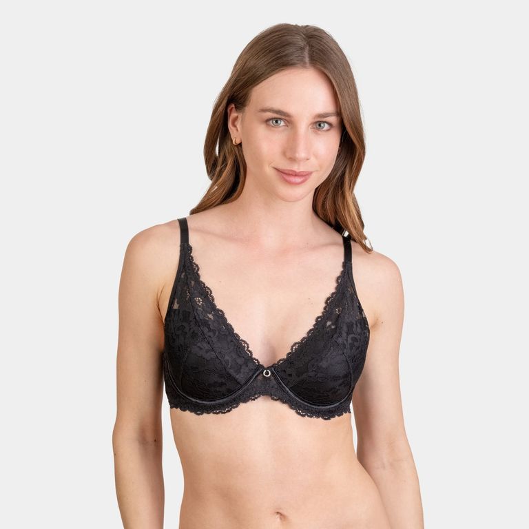 Sostén Encaje con Arco y Padding Mujer