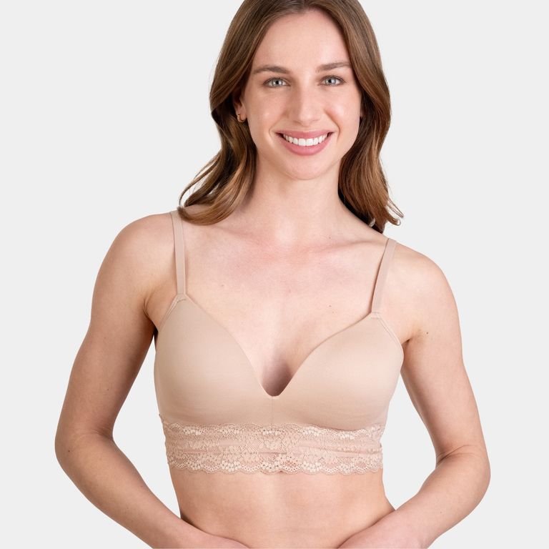 Sostén Microfibra Sin Arco y con Padding Mujer