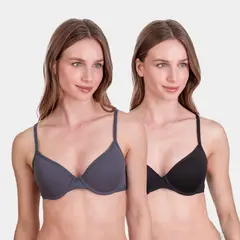 PALMERS - Pack 2 Sostén Algodón con Arco y Padding Mujer