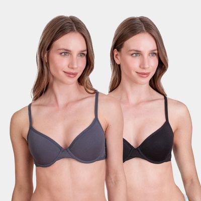 Imagen 1 del producto Pack 2 Sostén Algodón con Arco y Padding Mujer