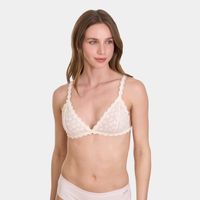 Bralette Encaje Triángulo sin Arco y Padding Mujer