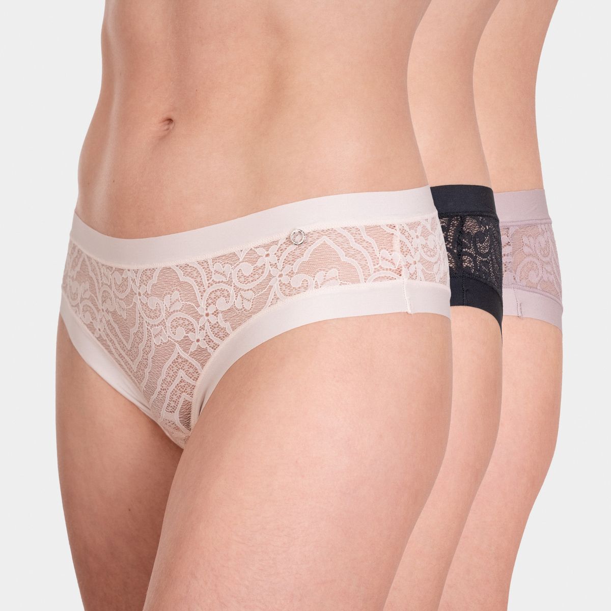PALMERS - Pack 3 Pantaleta Encaje Borde Elastico Suave Mujer Palmers