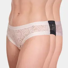 PALMERS - Pack 3 Pantaleta Encaje Borde Elastico Suave Mujer