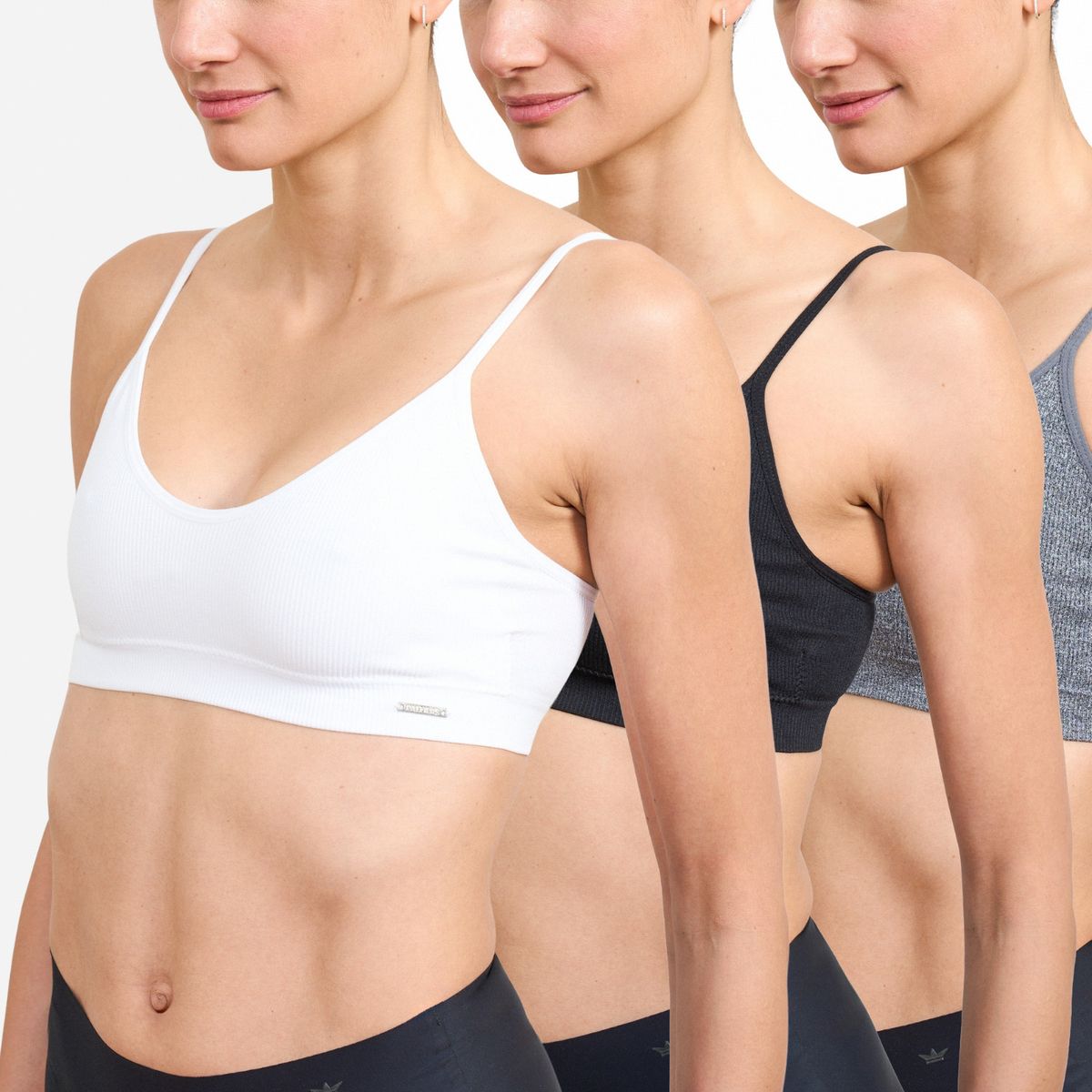 PALMERS - Pack 3 Peto Seamless Rib Sin Padding Mujer Palmers