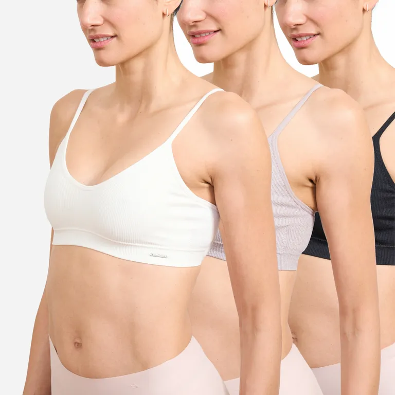 Pack 3 Peto Seamless Rib Sin Padding Mujer