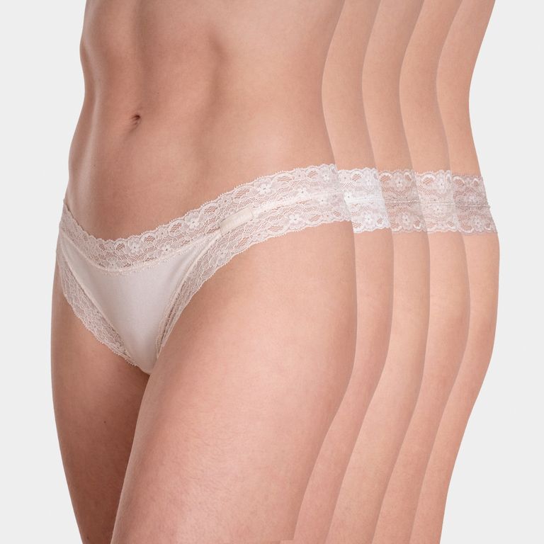 Pack 5 Mini Culotte Algodón Encaje Mujer