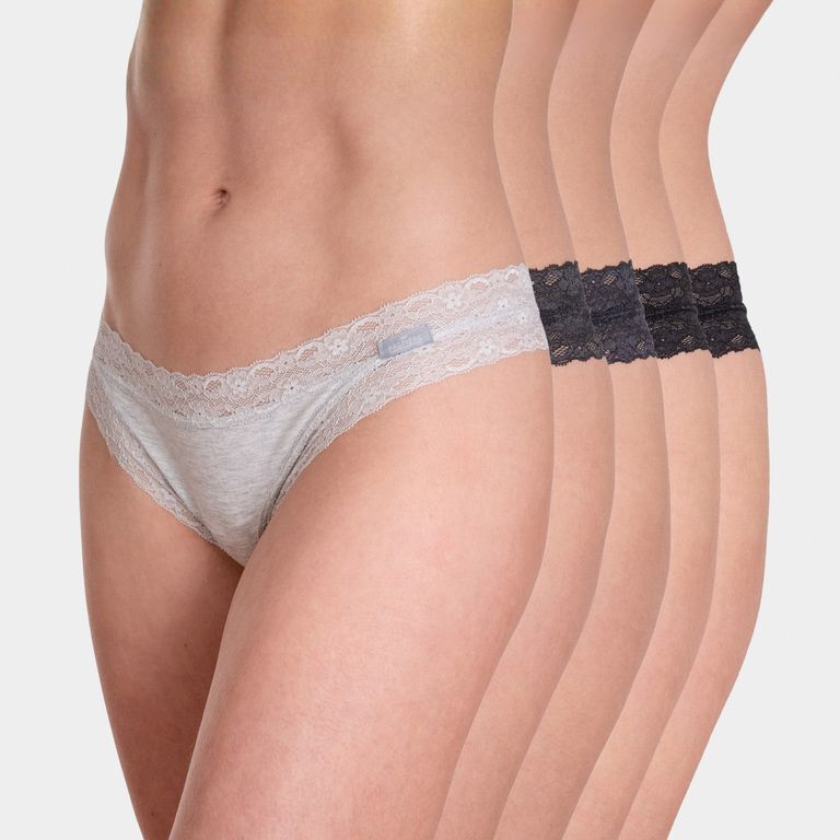 Pack 5 Mini Culotte Algodón Encaje Mujer