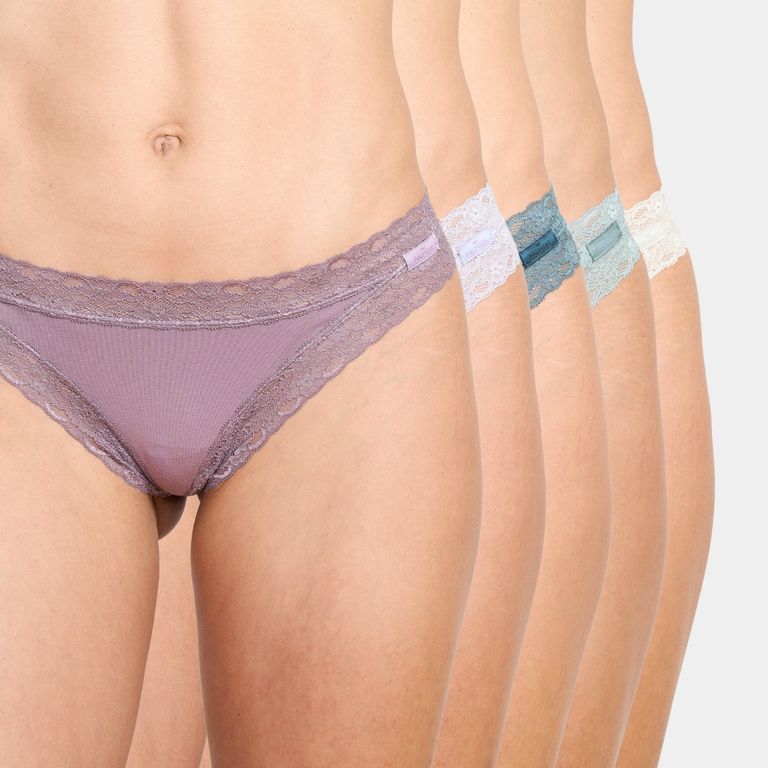 Pack 5 Mini Culotte Algodón Encaje Mujer