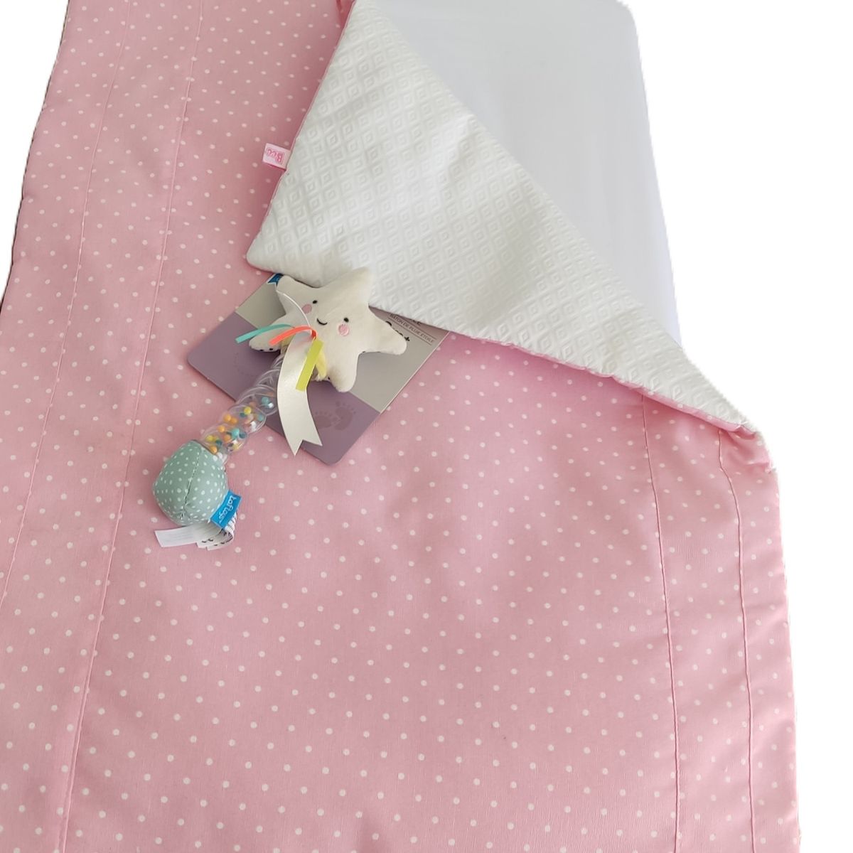 BEE BEE - Cobertor Colecho Bco/Pto Rosado Bee Bee
